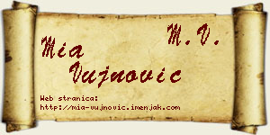 Mia Vujnović vizit kartica